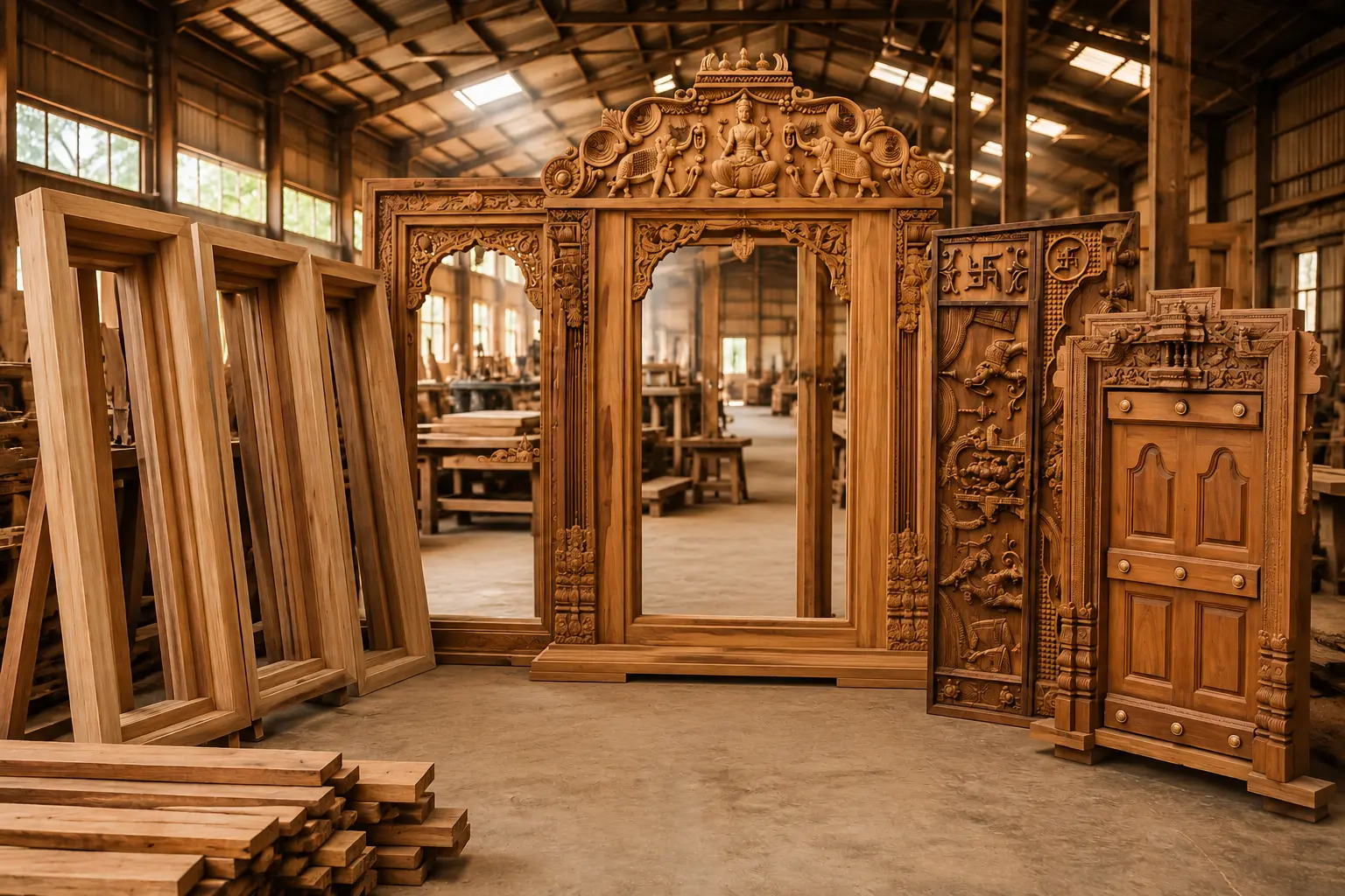 Premium Teak Wood Door Frame